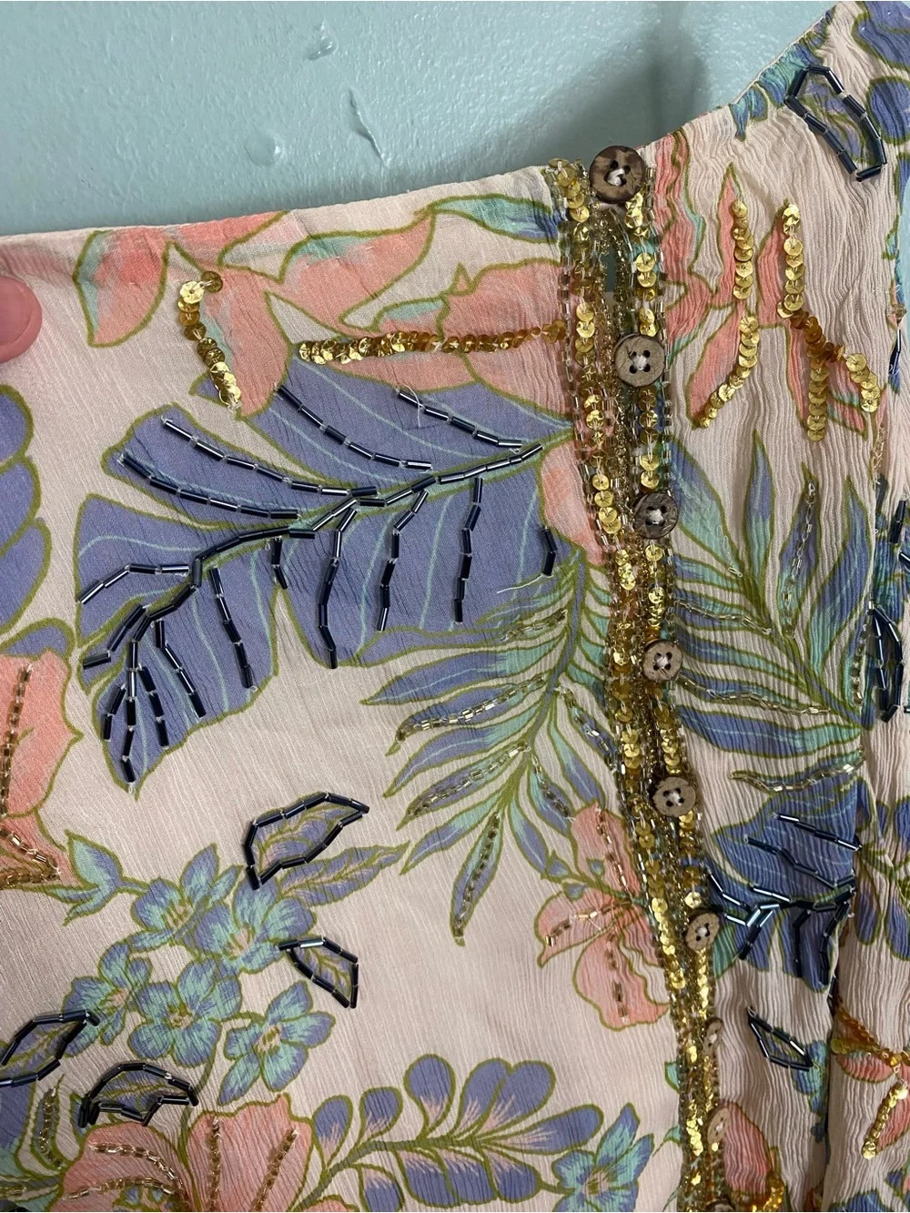 Free People Coconut‎ Grove Skirt Embellished Maxi Floral Medium